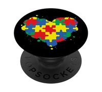 Autismo Consapevolezza Mese Amore Accettazione Cuore Inclusione PopSockets PopGrip Adesivo