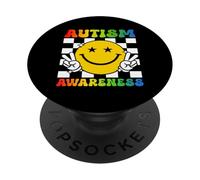 Autismo Consapevolezza Pace Sorriso Faccia Puzzle Autistico Orgoglio PopSockets PopGrip Adesivo