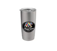 Autismo Consapevolezza Puzzle Mamma Orso Madre Mamma Mamma Bambino Bicchiere termico in acciaio inox doppia parete