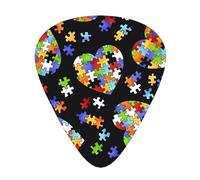 Autismo Consapevolezza Puzzle Pezzi Cuore Chitarra Plettri 12 Pezzi Per Ukulele Basso Strumenti Accessori