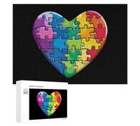 Autismo Consapevolezza Puzzle Pezzi Cuore Puzzle per Adulti Famiglia Attività Giochi Home Decor Puzzle 300 PCS