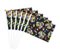 Autismo Consapevolezza Puzzle Pezzi Cuore Stampa Convenienza Palmare Bandiera Leggero Bandiere Decor Indoor Outdoor Eventi Feste