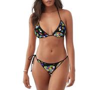 Autismo Consapevolezza Puzzle Pezzi Stampa Cuore Leggero Donne Bikini Costume Da Bagno Due Pezzi Beachwear Estate Attività Subacquee, Nero , L
