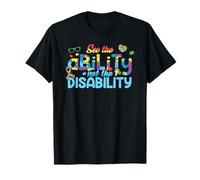 Autismo Consapevolezza Puzzle Vedere L'abilità Non La Disabilità Maglietta