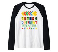 Autismo Diverso se Bello Supporto Autistico Mamma papà Bambini Maglia con Maniche Raglan