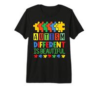 Autismo Diverso se Bello Supporto Autistico Mamma papà Bambini Maglietta Premium