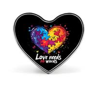 Autismo L'amore non ha bisogno di parole Spilla a forma di cuore carina da bavero Accessori per abbigliamento Gioielli per uomo e donna
