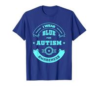 Autismo mamma che aumenta la consapevolezza indossare blu Maglietta