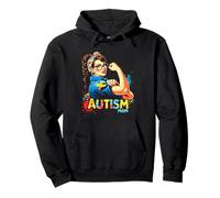 Autismo Mamma Consapevolezza dell'autismo Bambini autistici forti e orgogliosi Felpa con Cappuccio