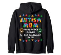 Autismo Mamma Uso La Mia Pazienza Per Il Mio Bambino Autismo Consapevolezza Felpa con Cappuccio