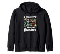 Autismo Nonno/Nonna Autistico Nipote autismo consapevolezza Felpa con Cappuccio
