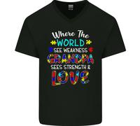 Autismo Nonno Vede Amore Forza Autistico Maglietta In Cotone A V