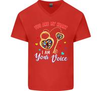 Autismo Sei Il Mio Cuore Io Sono La Tua Voce T-Shirt In Cotone Da Uomo A V