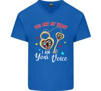 Autismo Sei Il Mio Cuore Io Sono La Tua Voce T-Shirt In Cotone Da Uomo A V