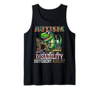 Autismo solo un'abilità diversa, divertente t rex sull'escavatore Canotta