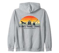 Autismo Trinità Aerei Treni Gru Autistico Consapevolezza Retro Felpa con Cappuccio