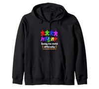 Autismo vedere il mondo in modo diverso Puzzle Piece Felpa con Cappuccio