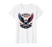 Autista designato di Old Glory Maglietta, Donna, Bianco, 3XL