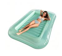 Autista per piscina per adulti - poltrona reclinabile gonfiabile pieghevole, sedile per letto galleggiante ispessito con supporto per collo rialzato | galleggiante per piscina leggera per viaggi in