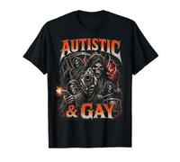 Autistic And Gay Funny Skeleton Reaper Meme Bootleg Y2K Maglietta