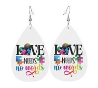 Autistic Autism Awareness Day Month 2023 Orecchini Da Donna Penzolare Orecchini In Pelle Moda Accessori Per Feste Festa Della Mamma Cosplay