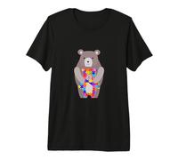 Autistico Mamma Orso Carino autismo consapevolezza Puzzle Maglietta Premium