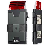 AUTLEY Porta carte, nero-lato pulsante-A, minimalista