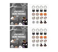 Autmor Patch per Halloween Acne Patch per il viso, disponibile in 100 conti o più ore, patch ideali per brufoli, anti brufoli e acne, con adesivi a tema natalizio come Ghost (200 pezzi)