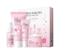 Autmor Set Skincare Viso Completo Skincare Kit Viso Idratante Nutriente E Olio Controllo Adatto A Tutti I Tipi Di Pelle Ideale Per Regalo Donna Beauty Con Mini Size Da Viaggio (Sakura 4pcs)