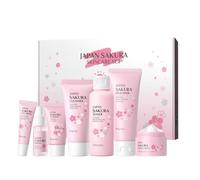 Autmor Set Skincare Viso Completo Skincare Kit Viso Idratante Nutriente E Olio Controllo Adatto A Tutti I Tipi Di Pelle Ideale Per Regalo Donna Beauty Con Mini Size Da Viaggio (Sakura 7pcs)