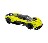 RE-EL TOYS | ASTON MARTIN VALKYRIE 1:18 con Licenza Ufficiale - Dettagli Realistici, Portiere e Cofano Apribili, Piedistallo Elegante Removibile, Scatola Vetrina per Collezione ed Esposizione (Yellow)