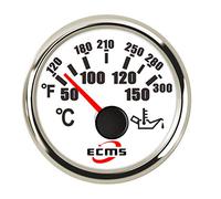 Auto 2 "52mm Calibro temperatura olio Acciaio inox 316L Lente DC 12 V 24 calibri Per laboratorio