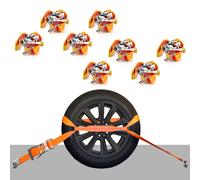 Auto 8 Pezzo Set Cinghia Fissaggio Autotransport Pkw Ruote 3M a Cricchetto