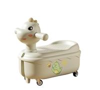 Auto a spinta for bambini e bambine, auto scorrevole con musica e luci, vano portaoggetti sotto il sedile, faro anteriore(Beige)