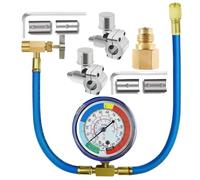 Auto AC Recharge Kit - Refrigerant Charging Hose Can Tap Set, Piercing Valve Cooling System Service Equipment | Durablee Mechanical Maintenance Instrument, Professional Workshop Repair Accessory