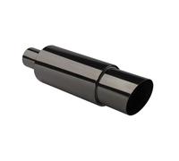 Auto Accessori 1 Pz Universale 370mm Silenziatore Di Scarico Per Auto Argento Nero Punta Silenziatore Di Scarico Per Auto In Acciaio Tubo Posteriore Coda Gola Coda Gola(Nero)