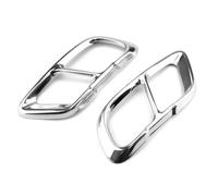 Auto Accessori 2pcs Auto Silenziatore Tubo Scarico Coda Della Copertura Trim Esterno In Alluminio Nero Per BMW Per X5 G05 X6 G06 X7 G07 2019 2020 2021 Coda Gola(Argento)