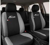 Auto Accessori Lupex | 12 pezzi Coprisedili Auto Compatibili con Fiesta MKV (2002-2008) MKVI (2008-2017) MKVII (2017-2023), Nero Grigio Chiaro, Made in Italy, Sedili Anteriori e Posteriori
