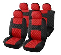 Auto Accessori Lupex - A20 Coprisedili auto universali, colore Rosso Nero, set fodere protezione sedili anteriori e posteriori, schienale dietro con 2 zip, no suv
