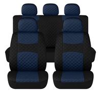Auto Accessori Lupex A20 Coprisedili Universali Auto, Modello Design Trapuntato, Kit Fodere anteriori, posteriori e copri poggiatesta, sedile Automobile (Blu Nero)