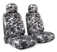 Auto Accessori Lupex - A22 Coprisedili Universali Auto in Tessuto Poliestere Trapuntato, Coppia Anteriore, Set 2 pezzi colore Mimetico Grigio