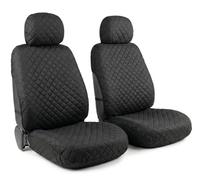 Auto Accessori Lupex - A22 Coprisedili Universali Auto in Tessuto Poliestere Trapuntato, Coppia Anteriore, Set 2 pezzi colore Nero