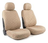 Auto Accessori Lupex - A22 Coprisedili Universali Auto in Tessuto Poliestere Trapuntato, Coppia Anteriore, Set 2 pezzi colore Beige