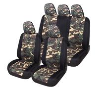 Auto Accessori Lupex A23 Coprisedili auto universali, anteriori e posteriori (Set Completo Bicolore, Mimetico Verde)