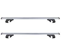 Auto Accessori Lupex - Barre portapacchi universali da 120 cm per tettuccio auto, con serratura antifurto, per binari rialzati con larghezza fino a 105cm - Conf da 2 pezzi, Grigio