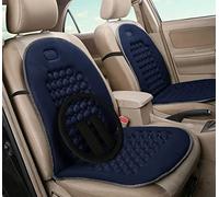 Auto Accessori Lupex - Coppia di schienali universali anteriori con coprivolante e 2 copri cintura, colore blu tessuto poliestere, per sedili auto, furgone, con 92 sfere massaggianti