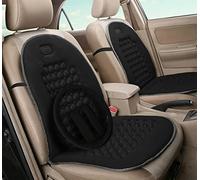 Auto Accessori Lupex - Coppia di schienali universali anteriori con coprivolante e 2 copri cintura, colore nero tessuto poliestere, per sedili auto, furgone, con 92 sfere massaggianti