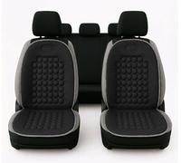 Auto Accessori Lupex Coppia di schienali universali, Materiale poliestere,Set coprisedili anteriori, kit 2 pezzi con 92 sfere massaggianti, per sedili auto furgone autobus camion sedia ufficio (Nero)