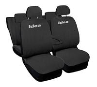 Auto Accessori Lupex Copri-sedili Auto Compatibili Idea | Made In Italy | Set Coprisedili Anteriori e Posteriori | Logo Ricamato | Airbag Compatibile | Interni (Grigio Scuro)