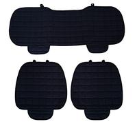 Auto Accessori Lupex Coprisedile Seduta 3 pezzi Universale Auto | Protezione Sedile 2 Anteriore e 1 Posteriore | Protector Comfort Automotive Cuscino Interni (Nero)